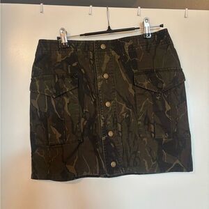 Saint Laurent Camouflage denim mini skirt